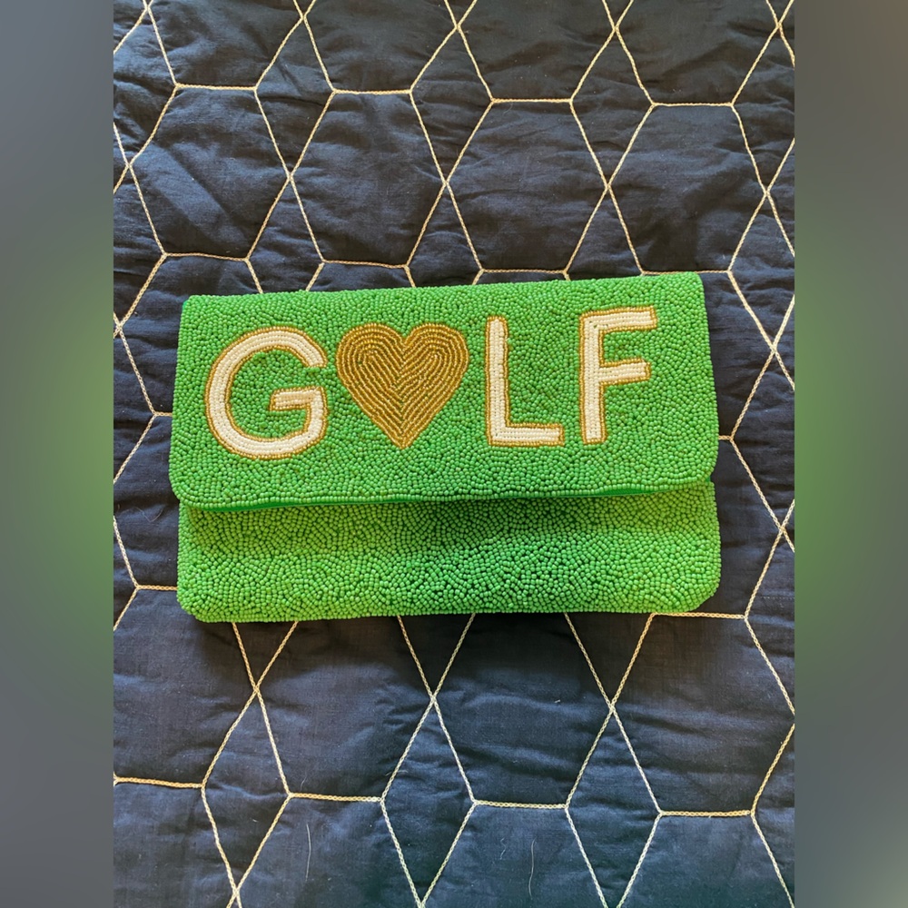 Green Beaded Clutch—G❤️LF!!!